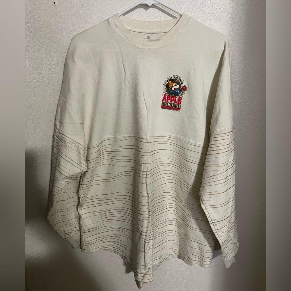 DISNEY Epcot Food & Wine Festival Minnie Mouse Spirit Jersey Cream Red Wms Sz L‎
